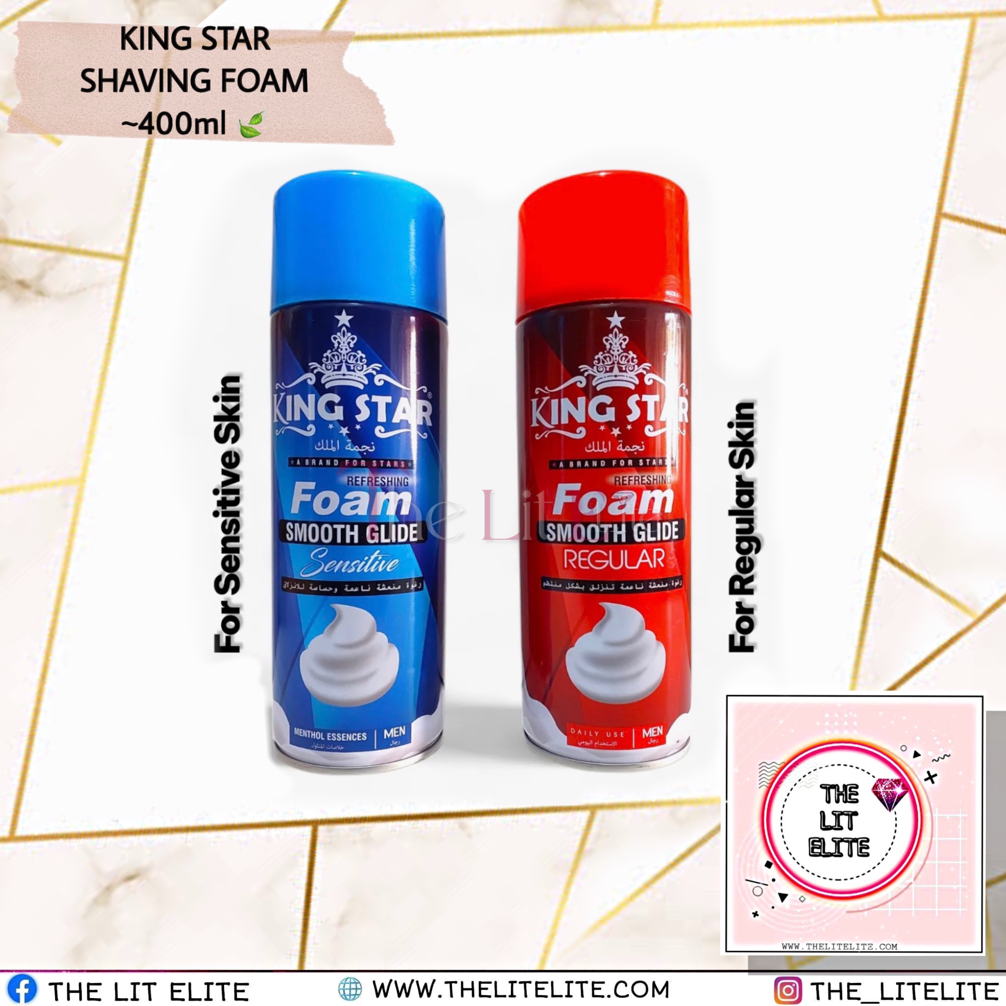 King Star Refreshing Shaving Foam Smooth Glide for Men â 400mlâ¨đđ§