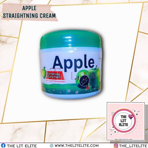 APPLE Professional Straightening Cream 💈 300ml | Tame Strong Curls - Straighten Strong Curls Fast | APPLE Salon Cream - APPLE Hair Straightening Cream | For Curly & Frizzy Hair